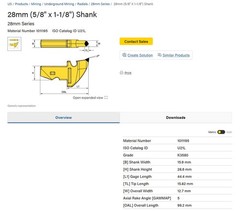 Kennametal Rectangular Shank Mining Radial Drum Road Planer, Trencher Bits Teeth