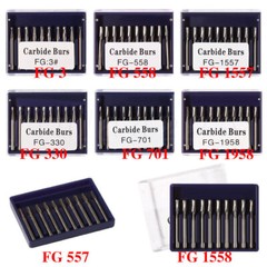 10-100 PCS Dental Carbide Tungsten Steel Burs FG For High Speed Handpiece