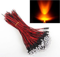 5mm 3mm LED Bulb Lamp Diodes Light Pre-Wired 12V 20cm DC Fr DIY Car Boat Toy LOT