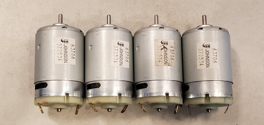 Johnson 63706 Electric Brushed Motor DC 12V 6000 RPM. Lot of 4 Motors.