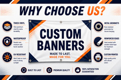 Custom Vinyl Banner Waterproof UV Resistant 13oz Heavy Duty Fast Shipping USA