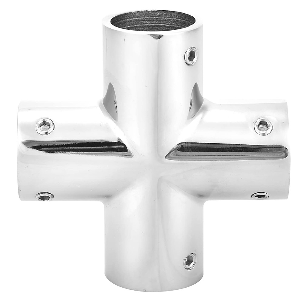 4 Way Pipe Fitting 1 Inch (25mm) – Heavy Duty 316 Stainless Steel Connector, …
