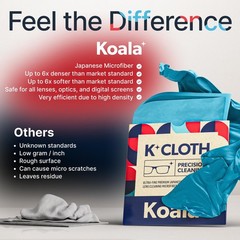 Koala Lens Cleaning Cloth | Japanese Microfiber | 3 Pack (XL), Purple / Blue