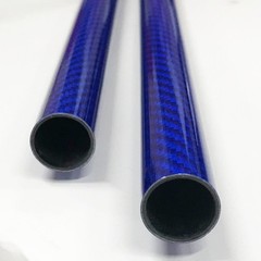 Blue – Carbon Fiber Tube – 25mm x 23mm x 500mm – 3K Roll Wrapped