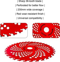 Brush Cutter Blade Set, 9 Inch 36 Teeth Carbide Tipped and 10 Inch 3 Teeth Carbo