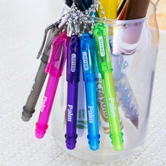 BAZIC Palm Mini Ballpoint Pen w/Key Ring, Roller Pens Medium Point 1.0mm, Small