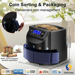 Coin Counter and Dollar Coin sorter with LCD Display, 300-coin Capacity