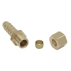 2PCS Compression Fitting 3/8″ Tube OD to 5/16″ Brass Hose Barb Transmission C…