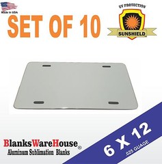 10 Pieces ALUMINUM LICENSE PLATE SUBLIMATION BLANKS 6″x 12″ / NEW BEST QUALITY