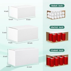 30 Pack Assorted Small Shipping Boxes – White Corrugated Mailers for Small Bu…