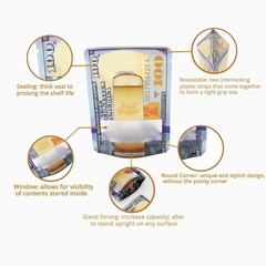 100Pcs 3.5g Mylar Bags US Dollar Print Zipper Seal Food Grade Storage Pouches