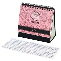 Koqye Desk Calendar 2025-2026 July to December 2026, Small 6.5*6.5inch, Pink