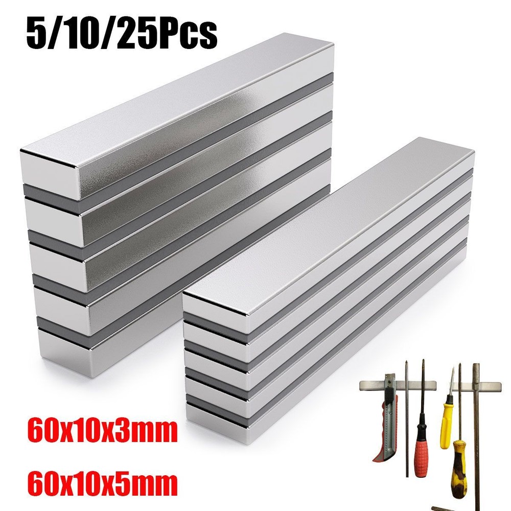 N52 Strong Neodymium Magnets Rare Earth Lifting Magnets 60x10x3mm/60x10x5mm USA
