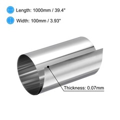 uxcell 0.07x100x1000mm 304 Stainless Steel Roll 0.07x100x1000mm, Silver Tone