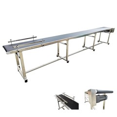 Electric 177×15.7in Industrial PVC Belt Conveyor 110V Two Guardrails Speed Adust