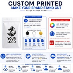 100PCS Custom Printed Mylar Bags for Trading Card Packaging Heat Seal Pouch