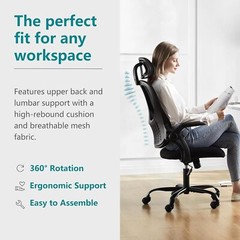 Home Office Computer Desk Chair Ergonomic High-Back Mesh Rolling Work Task Chair