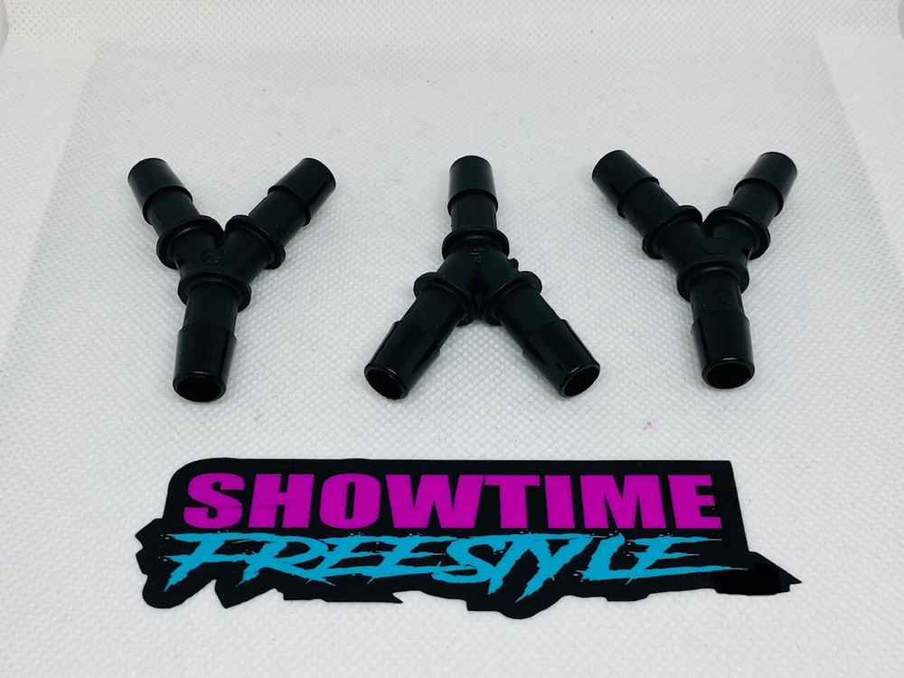 (3) 3/8″ Hose-Barb Y WYE Connector Fitting Black Nylon HHO Air Fuel 3-Way Split