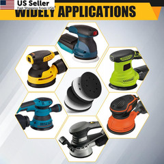 Giwiemi 4 Pack Orbital Sander Foam 5 inches x 5 x 0.5 inches, Black