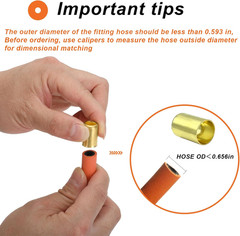 50PCS 7328 Hose Ferrules Brass Fitting, 0.656In ID X 1In Long Repair Ferrules fo