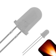 10 x 5mm Diffused Frosted Milky Lens LED Orange Amber Ultra Bright Lights Round