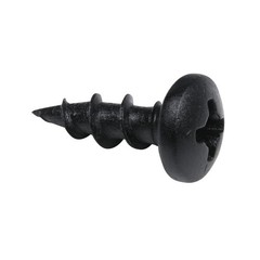 100 Pack Hardware #8 X 1/2″ 12.7mm Deep Coarse Thread Phillips Pan Head Black