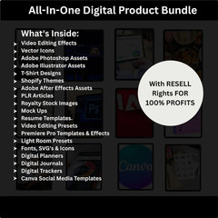Resellable Digital Bundle: Planners, Ebooks, Reels & 100M+ Assets! ✨