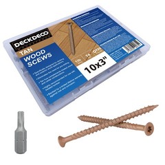 Wood Exterior Deck Screws #10×3 Inch Tan Ruspert Torx Star Flat Head 1 Lb