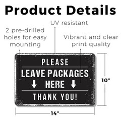 Please Leave Packages Here Sign Drop Boxes Here Thanks Perfect for Porches