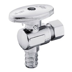 EFIELD 1/4 Turn Angle Stop Valve 3/8″ OD Compression X 1/2″ PEX Chrome Plated