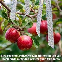 RAINFLOW Reflective Bird Scare Tape – 2 Rolls 300FT Outdoor Reflective Ribbon, D