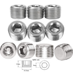 20PCS SS304 3/8″ NPT Pipe Plug Male Thread Internal Hex Socket Fitting