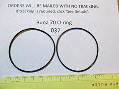 037 O-ring. 2-1/2″ ID x 2-5/8″ OD x 1/16″ thick. Buna-70. Quan 2.