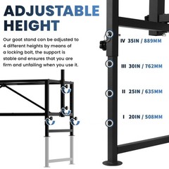 500lbs Livestock Trimming Stand w/ Ramp 47″ x 23″ Metal Livestock Trimming Stand