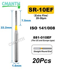 US Fine Dental Burs Diamond Burs High Speed Turbines Drills Tools 1.6mm 20pcs