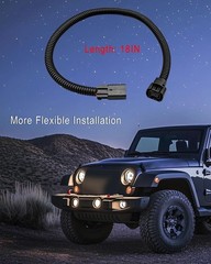 2 Pcs Fog Light Extension Harness, Fit for Wrangler 2010-2018, Replace 5202 H16