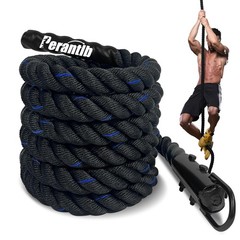 100% Polyester Climbing Rope with Hooks – Heavy Duty 1000LBS Load Capacity, 1…