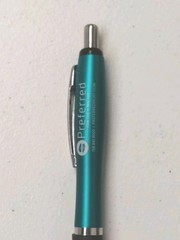 30ct Lot Misprint Click Pens Thick Barrel Rubber Grip TEAL AQUA BLUE GREEN