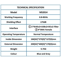TOJOIN Small Manual 5G RF Shield Box/RF Chamber/RF Enclosures MS2014