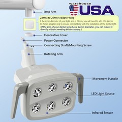 Dental LED Lamp 6 LED Light For Dental Unit Chair Adjustable Oral Light 22&26MM