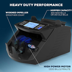 DT200 Cash Counter Machine – 4″ LCD, UV/MG/IR Detection, 1300 Bills/Min