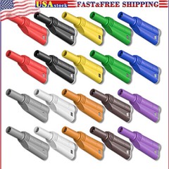 4mm Stackable Shrouded Banana Plugs Safety Fully Insulated 20PCS Ten Colors