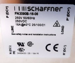 Schaffner FN2090B-16-06 Power Line Filter 1 Phase 2 Stage 250VAC 16A 0-400Hz