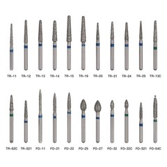50pcs Dental Turbine Diamond Burs FG For High Speed Handpiece Friction Grip Burs