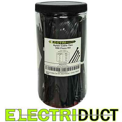 Nylon Cable Ties Kits 650 Pieces – 4″ – 6″ – 8″ – 11″ – Black – Electriduct