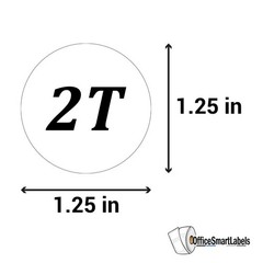 Officesmartlabels Toddler Clothing Size – 1.25 Round Circle 2T 3T 4T