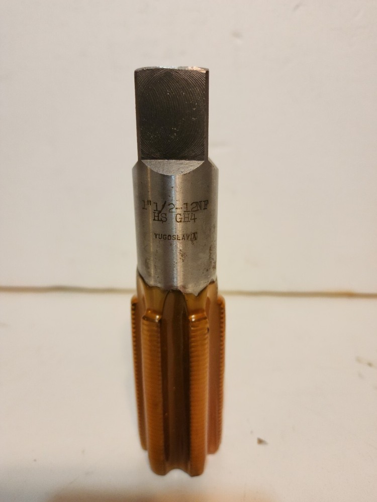 NEW PLUG TAP, 1 1/2-12 NF HS GH-4, 6 FLUTE, 6-1/2″ OAL LENGTH YUGOSLAVIA