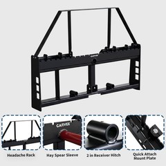 4000Lbs Attachments Mini Skid Steer Pallet Fork Frame, 48″ Pallet Fork Blades