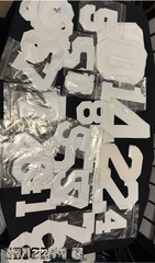 Large LOT VINYL & TWILL SPORTS 4″ 6″ 3″ 8″ NUMBERS Heat Transfer Press White