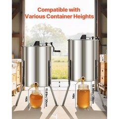 Manual Honey Extractor 4/8 Frame Beekeeping Honeycomb Spinner Stainless Steel